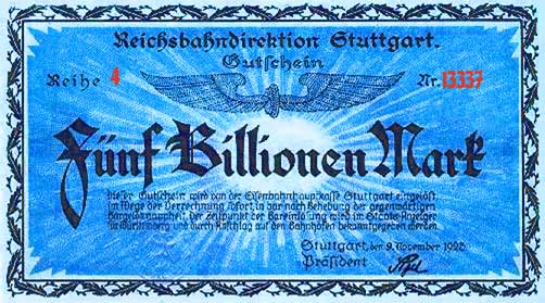 Höhepunkt der Inflation 1923: Billionen-Notgeld